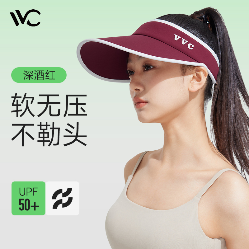 VVC女神防晒帽女空顶紫外线全脸遮阳帽太阳帽子运动夏骑车大帽檐 服饰配件/皮带/帽子/围巾 帽子 原图主图