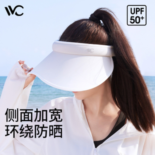 VVC防晒帽女款桃芯遮阳帽夏季防紫外线空顶帽发箍太阳帽防晒帽子