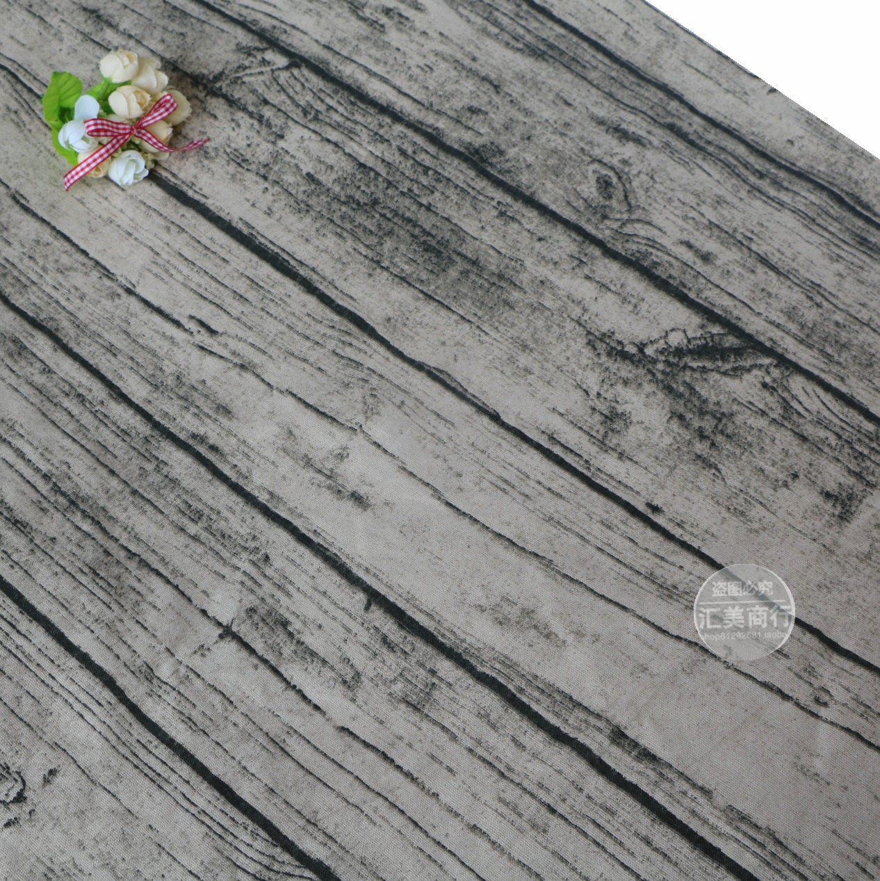 木纹树皮纹印花棉麻布料 木头木板纹理亚麻布 棉拍照背景布料