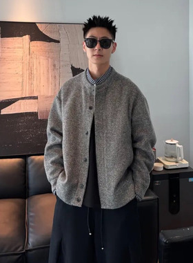 308B-JK6635-P168  休闲时尚简约假两件夹克开衫（网图慎用）B