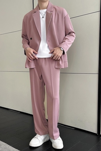 轻熟风抖音直播秋季西服套装宽松免烫西装男TZ9901-P175控299图片