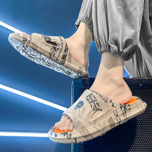 踩屎感帅气男孩沙滩鞋 男童拖鞋 儿童浴室防滑凉拖四季 2025新款 夏季