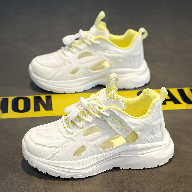 官网C&K女童鞋子运动凉鞋2026新款夏季儿童轻便透气小白网鞋软底