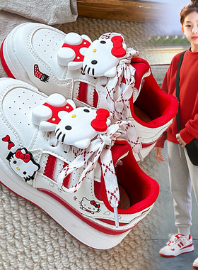 官网C&K红色女童鞋春季2026新款儿童运动小白鞋女孩轻便低帮板鞋