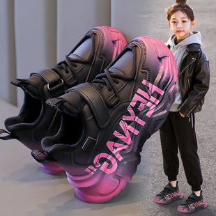 儿童运动老爹鞋 冬季 加绒女孩皮面大童 2025新款 官网C&K女童二棉鞋