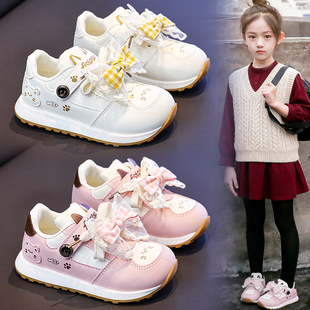 官网C&K女童鞋子春季2026新款儿童阿甘运动鞋皮面跑步女孩老爹鞋