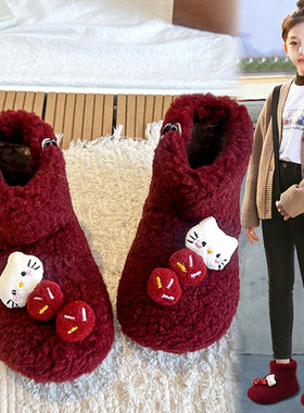 官网C&K女童红色雪地靴冬季2025新款加绒保暖儿童毛毛棉鞋女宝宝