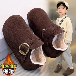 官网C&K儿童勃肯鞋加绒男童鞋2025冬季新款豆豆鞋男孩软底二棉鞋