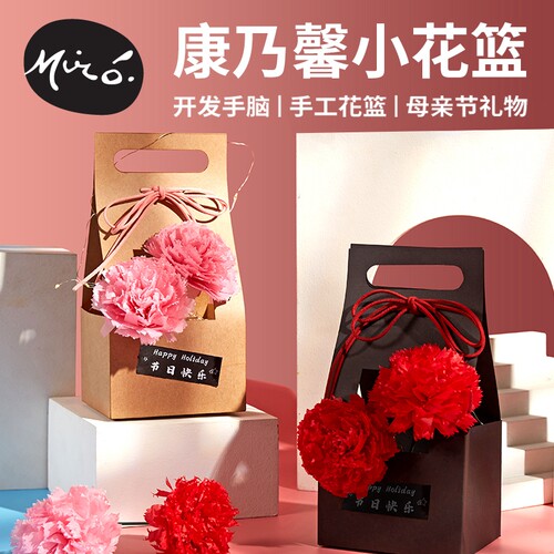 教师节礼物手工diy康乃馨小花篮幼儿园活动制作材料儿童花束2026 - 封面