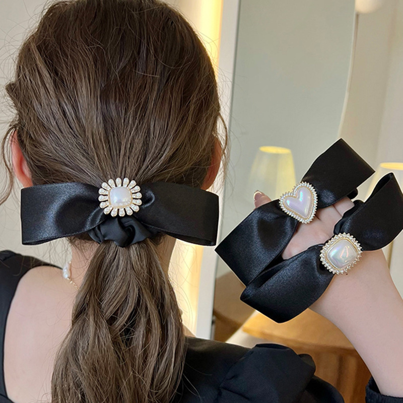 赛诺蝴蝶结大肠发圈立体珍珠头绳