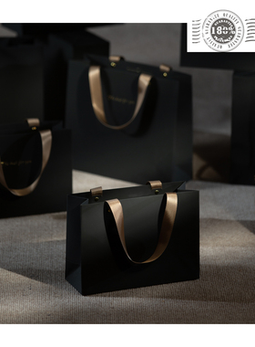 ins风磨砂纹理触感黑色高级感简约送礼手提袋礼品袋礼物袋可定制