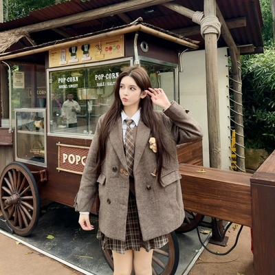 Nane南一自制款 浮日广场 早秋新款法式气质高级感学院风西装外套