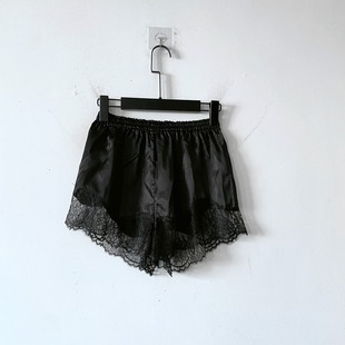 澳洲SL家新居家打底100%真丝短裤 高级黑色蕾丝拼接新 超百搭自留款