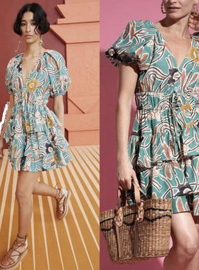 UJ桑蚕丝不对称裙摆抽带腰线连衣裙别致设计通勤休闲度假紧致千金