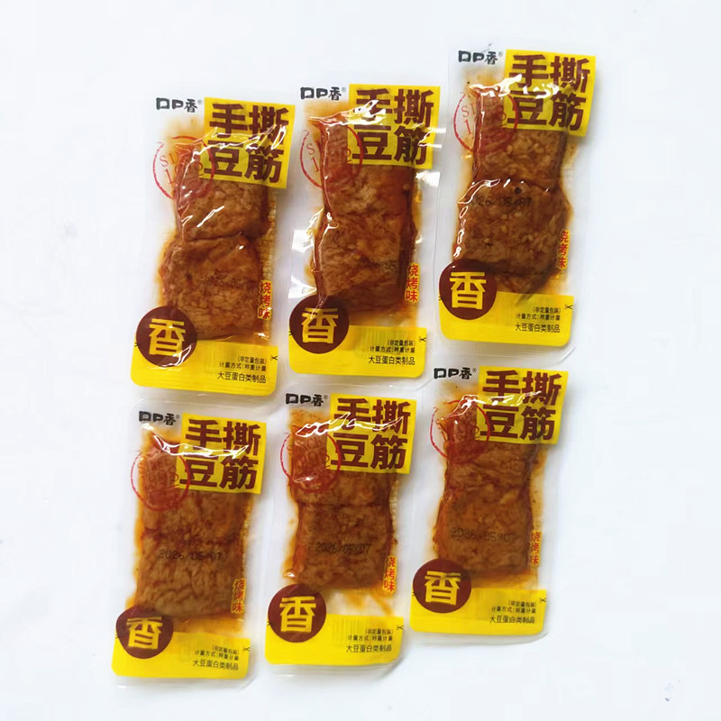 口口香手撕豆筋烧烤味散称独立小包装休闲解馋零食