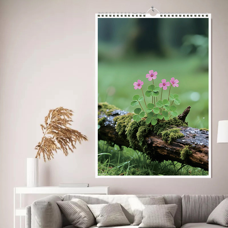 挂历广告花与花2026年手绘新款插画家用挂墙月历年历日历高清