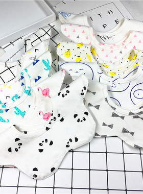 清仓宝宝围嘴纯棉花瓣围兜婴儿360度可旋转ins可爱吸水口水巾四季