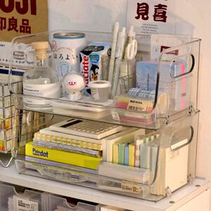 透明收纳盒inst型可叠加桌面整理盒化妆品杂物收纳筐亚克力置物架