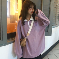 Áo len cộc tay 2019 Học sinh nữ Hàn Quốc bỏ bf lười gió polo mỏng phần bắt đầu mùa học đầu mùa thu - Áo len áo khoác có mũ