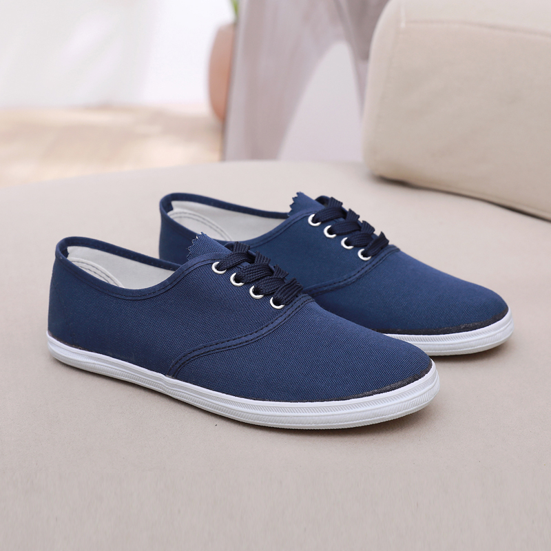 帆布鞋男女通用防滑软底蓝白网鞋