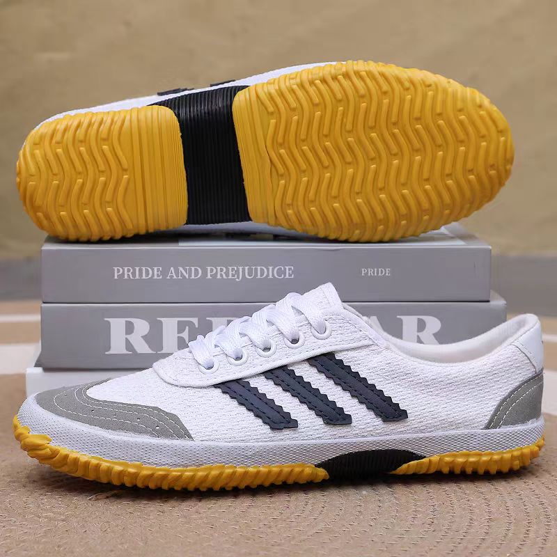 牛筋底男女低帮帆布鞋防滑耐磨工作鞋晨练跑步鞋学生体考鞋排球鞋