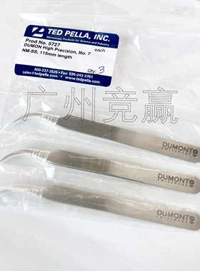 广州竞赢实验室夹载网铜网工具进口tedpella弯尖镊子5727高精度