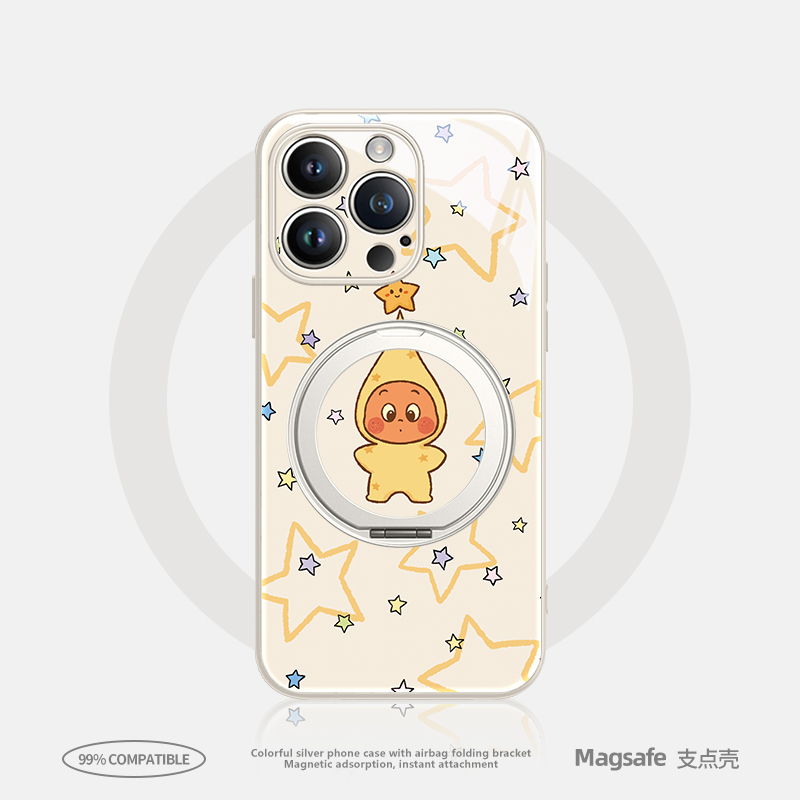 星星人适用苹果手机壳磁吸带支架