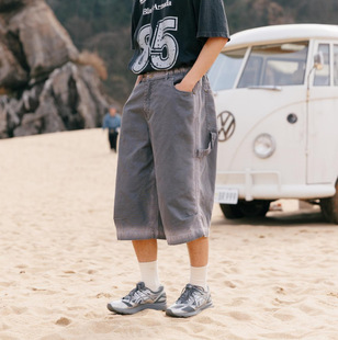 潮牌重磅复古水洗工装七分裤无性别百搭休闲裤子美式夏季男女街头