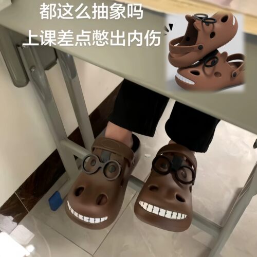 小马拖鞋抽象搞怪洞洞鞋可爱夏季