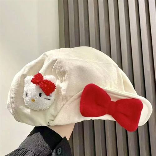 HelloKitty云朵贝雷帽八角帽夏女