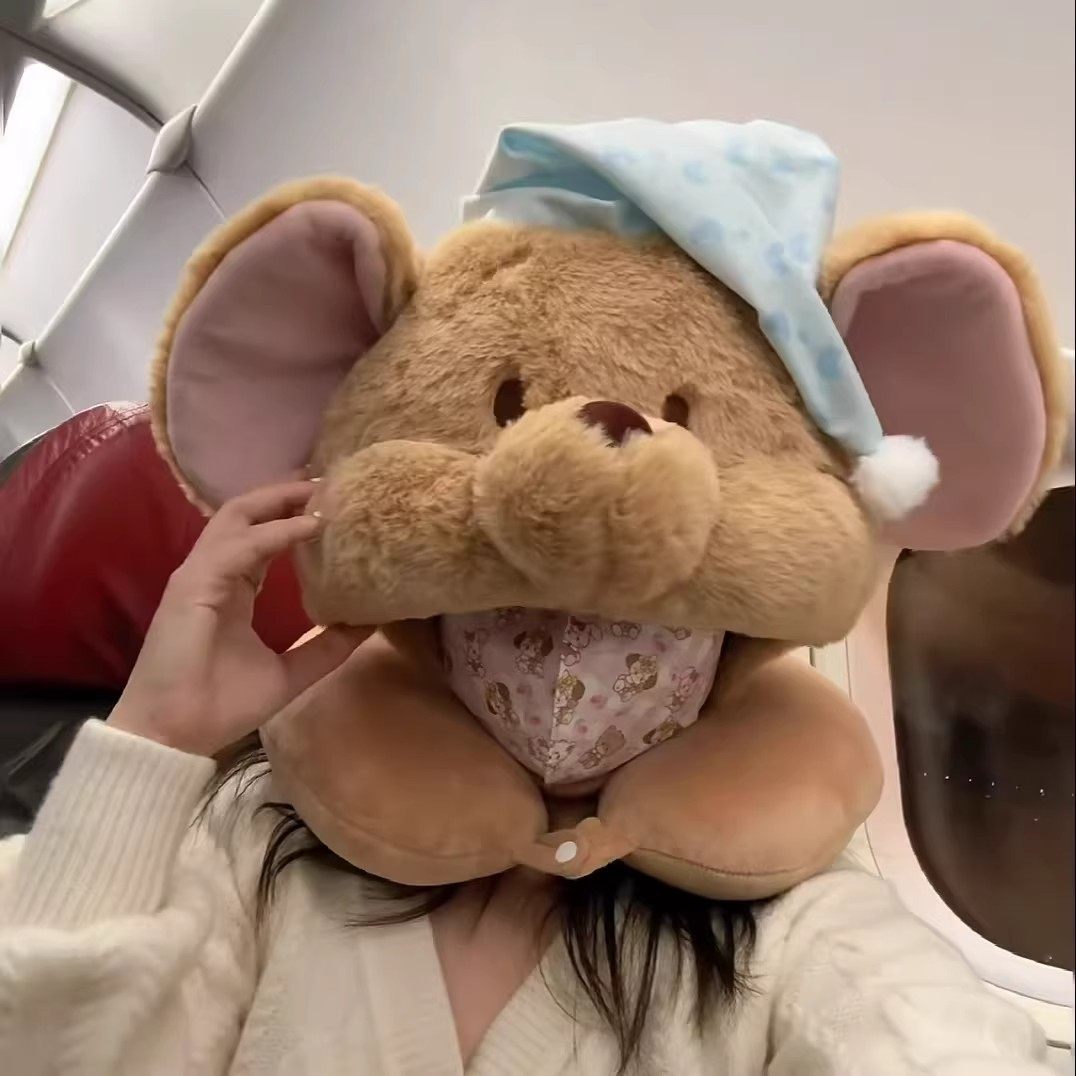 小豆u型枕可爱毛绒玩偶飞机连帽护颈枕长途出差旅行好物创意礼物,床上用品,U型枕/便携枕,淘宝优惠券,粉丝福利购,淘宝优惠卷