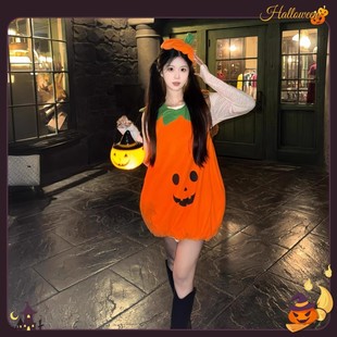 万圣节南瓜连体衣节日聚会表演装扮小道具卡通搞怪cos服装小配件
