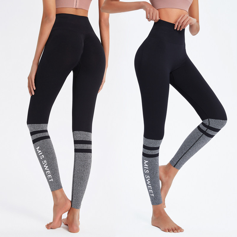 秋冬薄款健身裤女高腰提臀外穿九分瑜伽裤跑步运动蜜桃臀健身裤