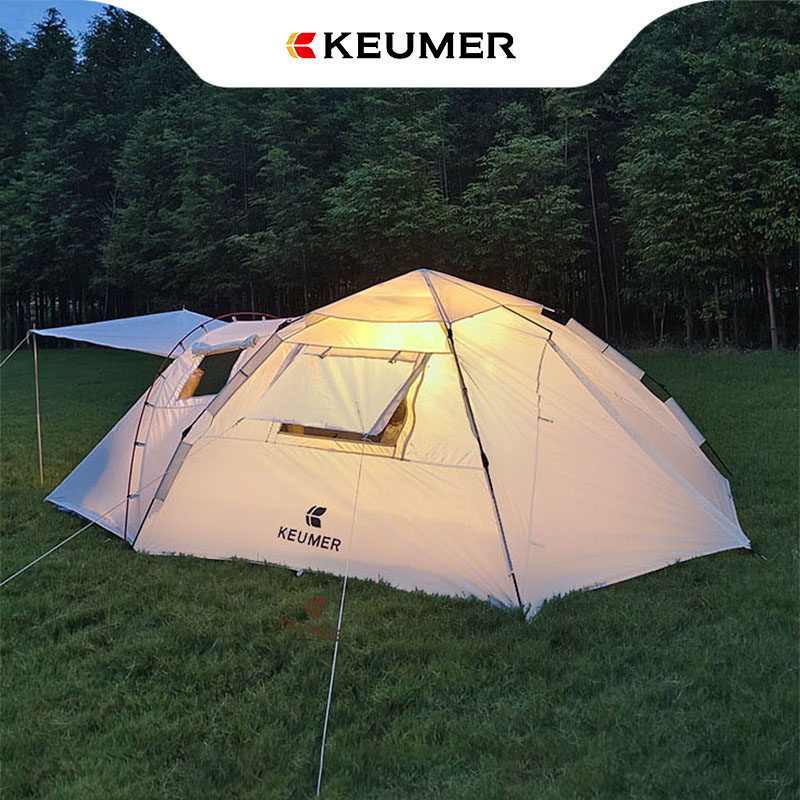 keumer自动帐篷户外一室一厅野外露营防雨便携折叠带网纱双层双人