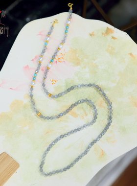 衣锦媚行S925镀金月光石珍珠项链