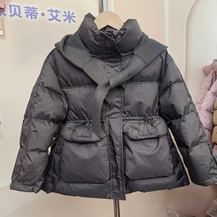M家新国标95绒高级羽绒服女童女宝宝前收腰脱卸帽三防加厚羽绒服