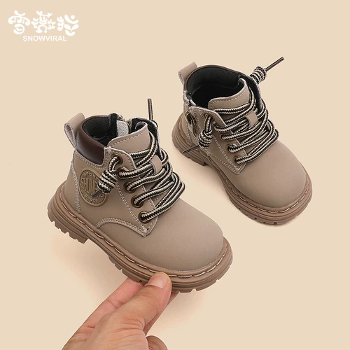 Bmw, Martens, детские нескользящие короткие сапоги, детская обувь для мальчиков, ботинки, мягкая подошва, осенние, тренд сезона