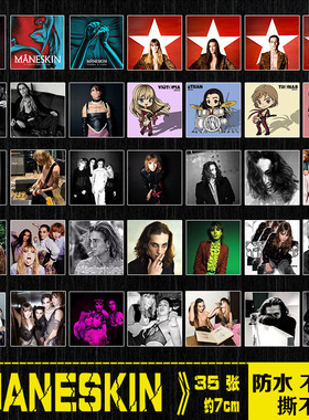 maneskin乐队欧美摇滚周边笔记本电脑手机拉杆箱滑板吉他防水贴纸
