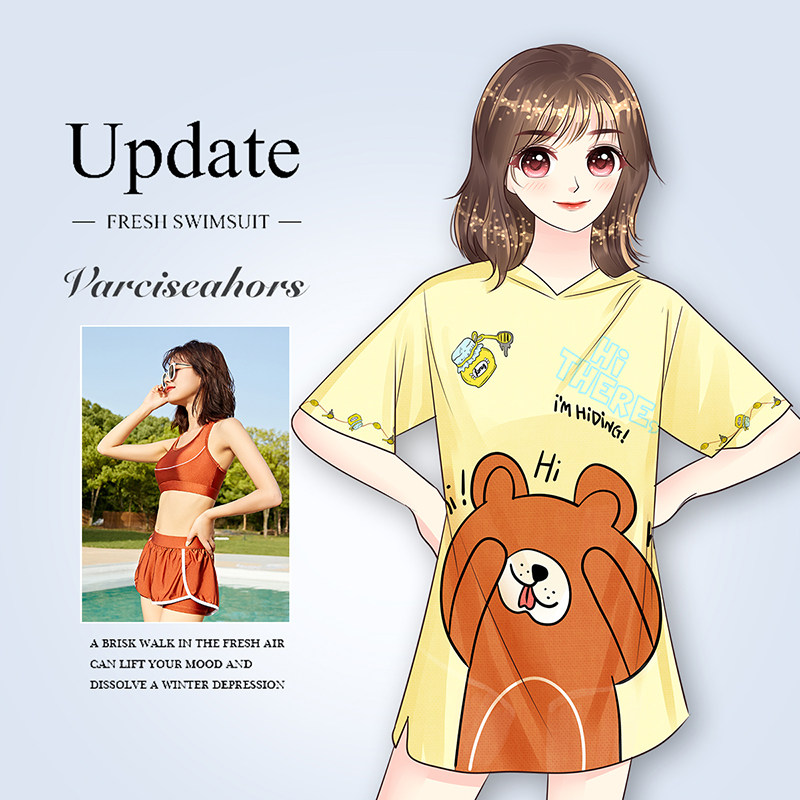 泳衣女2021年新款时尚分体遮肚子显瘦Gins网红风保守温泉胖mm大码