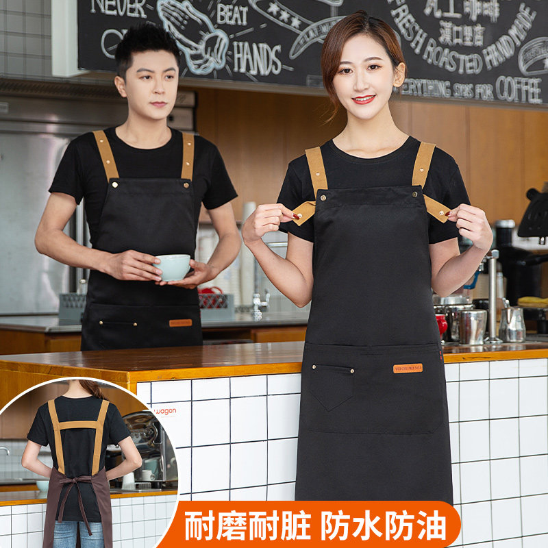 围裙定制工作服防水印图案logo印字网红奶茶店便利店围腰新款2021图片