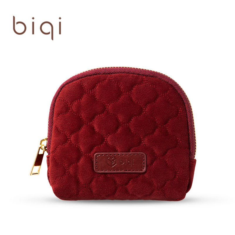 biqi高档丝绒便携首饰盒黄金项链戒指耳环手镯首饰收纳包生日礼物