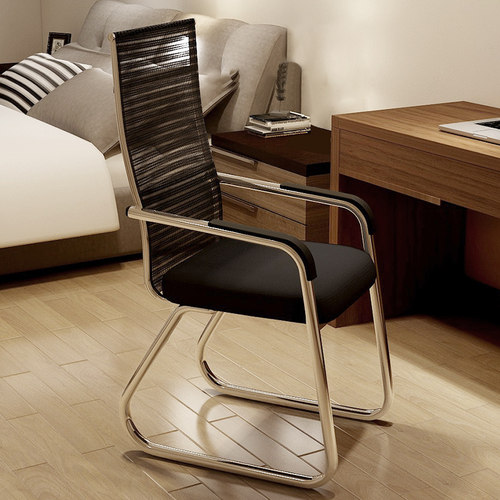 椅子钢制脚电脑椅弓形透气扶手椅