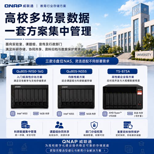QNAP威联通8盘位NAS监控备份