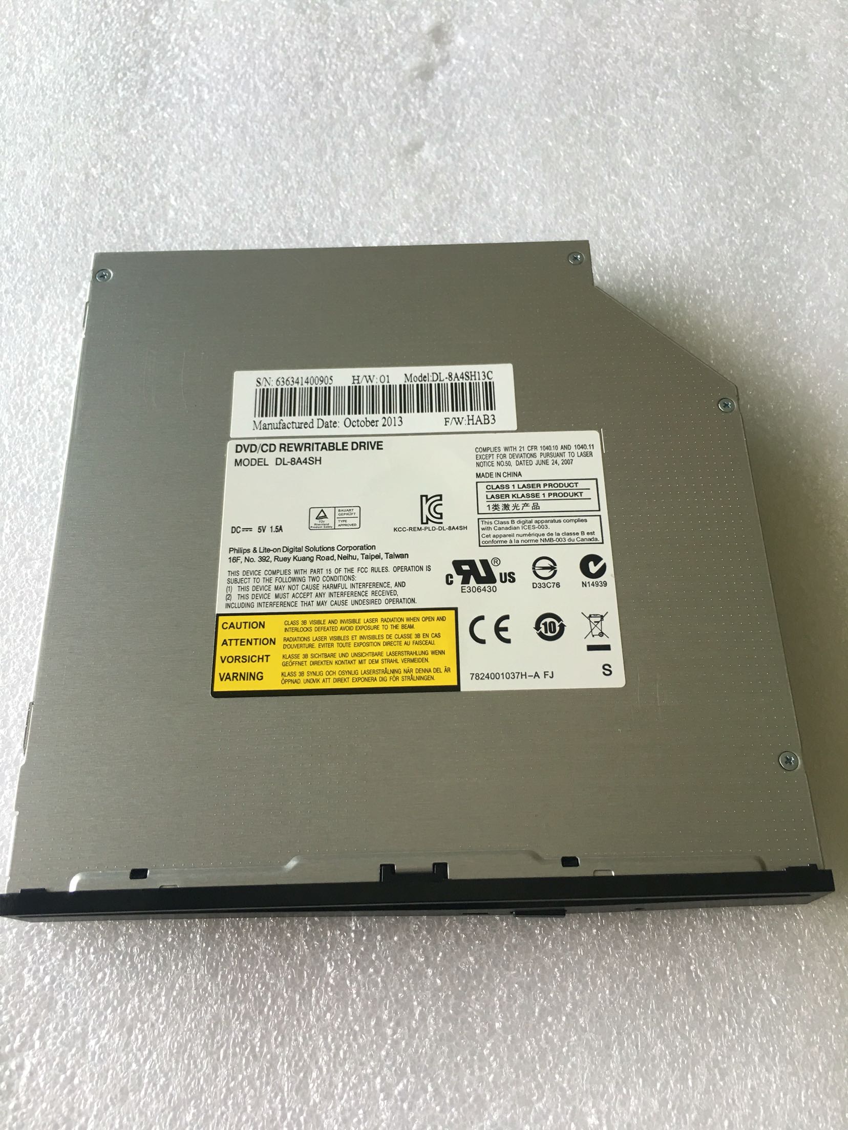 全新笔记本 一体机 小机箱 吸入式12.7mm DVD刻录机DL-8A4SH光驱