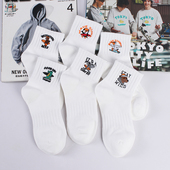 卡通刺绣低帮情侣袜子个性 美式 潮流短袜男女夏季 cityboy无骨袜棉