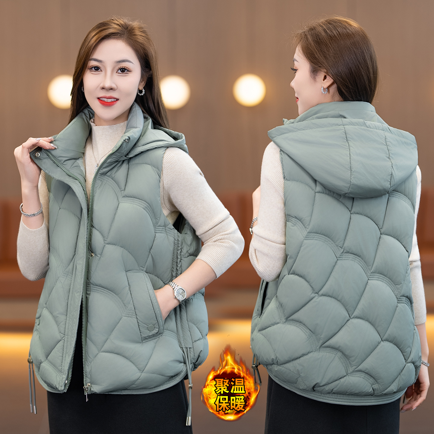 女装马夹外套2025今年流行新款时尚爆款坎肩外穿冬装洋气羽绒马甲