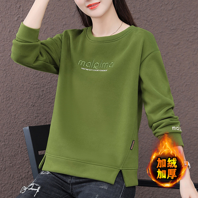 狐族薄款宽松棉质字母刺绣卫衣