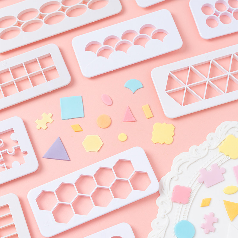几何形状模具菱形圆形 翻糖饼干切压模压花器馒头软陶粘土磨具