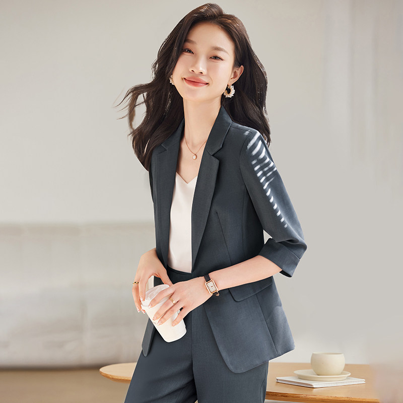 夏季职业装西装套装女薄款高端新款高级感气质正装工作服西服外套