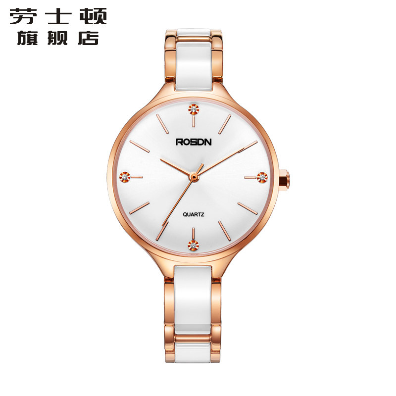 劳士顿正品手表女表时尚潮流女士休闲简约陶瓷石英表防水2020新款